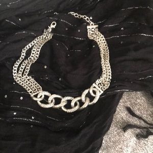 Silver & CZ Rope Necklace